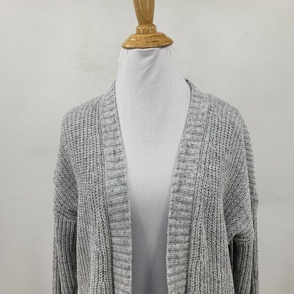 American Eagle Cardigan Womens XS Extra Small Gray Knit Long Sleeve Open Front - Picture 4 of 12